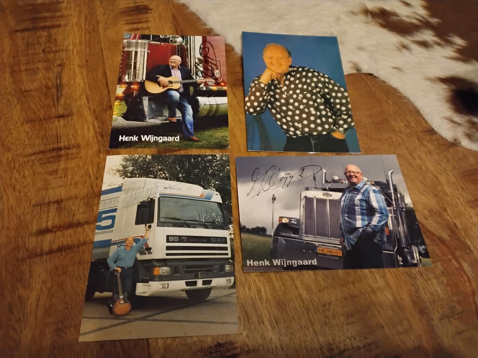 Henk Wijngaard fotokaarten artiesten 4 stuks, Ophalen of Verzenden, Foto of Kaart