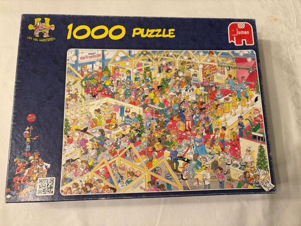 Jumbo jan van haasteren 1000 st puzzel margriet winter fair!, Ophalen of Verzenden, 500 t/m 1500 stukjes, Gebruikt, Legpuzzel