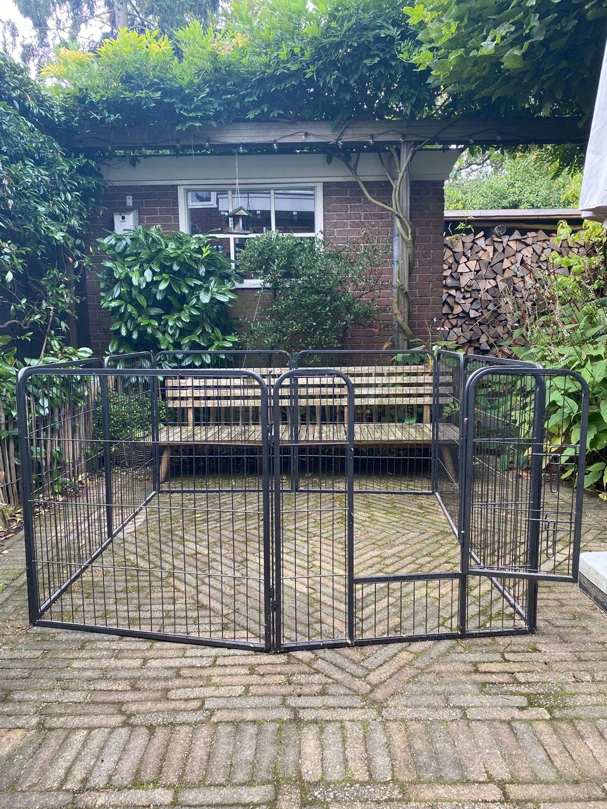 Praktisch hondenhek (8 delen van elk 80x80cm), Dieren en Toebehoren, Ophalen, Gebruikt