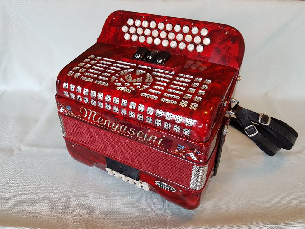 Mengascini trekharmonica 3 rijer GCF, Muziek en Instrumenten, Accordeons, Zo goed als nieuw, Overige formaten, Overige merken