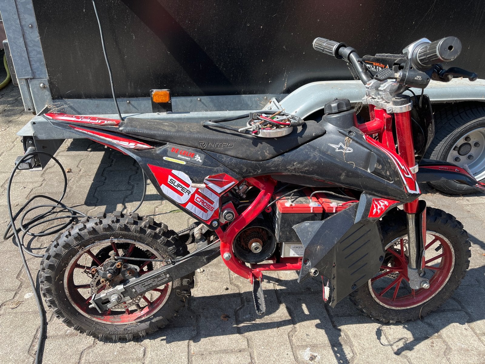 Nitro Super Cross Dirtbike - Elektrisch, Fietsen en Brommers, Ophalen, Gebruikt, Schijfrem, Dirtbike