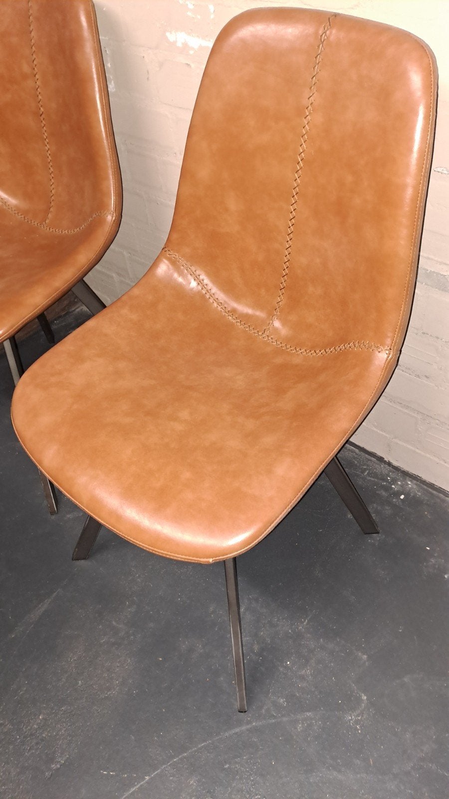 6 of 8 stoelen, Ophalen, Gebruikt, Bruin, Leer