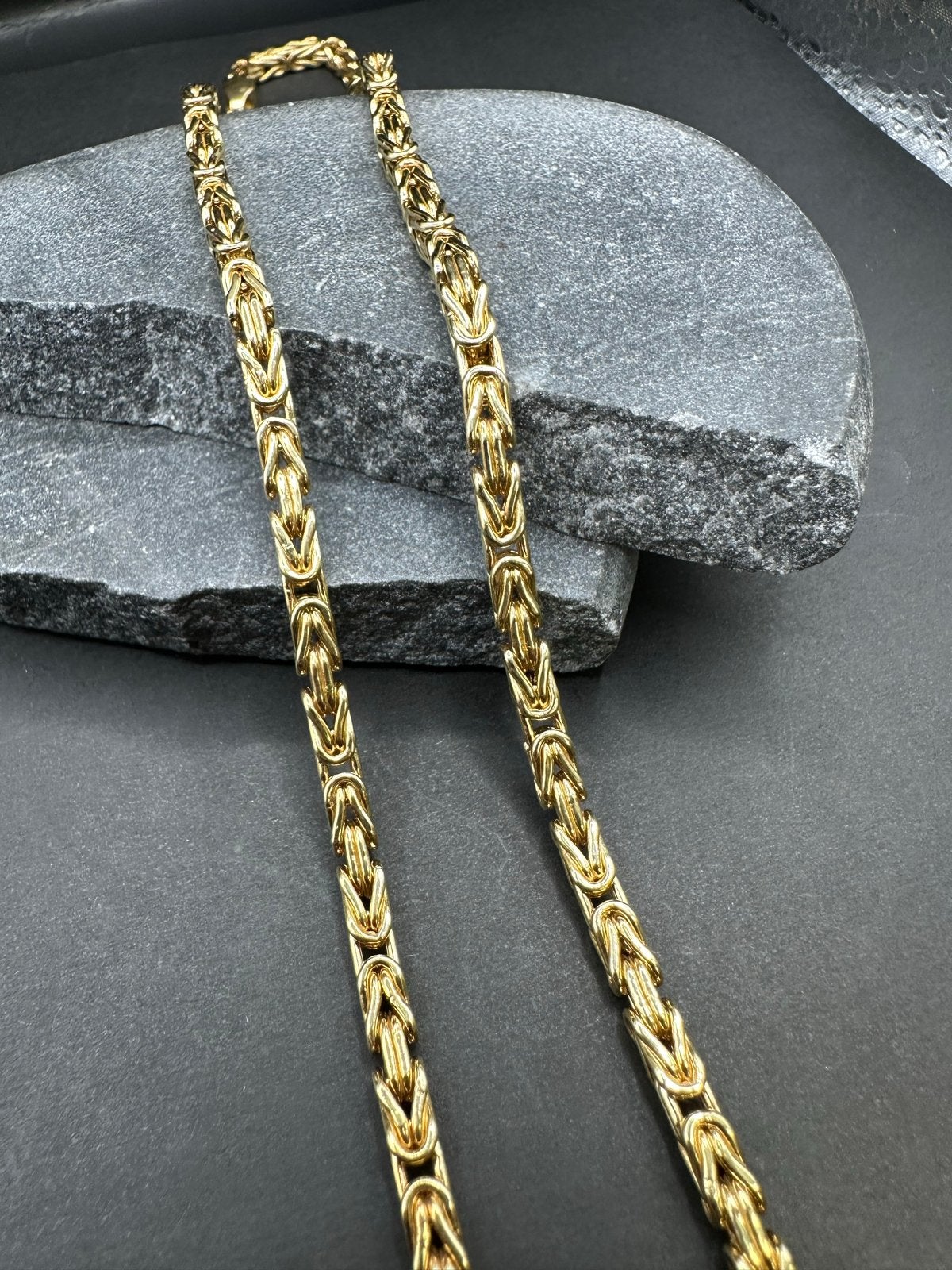 18k Gouden Koningsketting - 3.7mm breed, 60cm lang, Ophalen of Verzenden, Nieuw, Goud