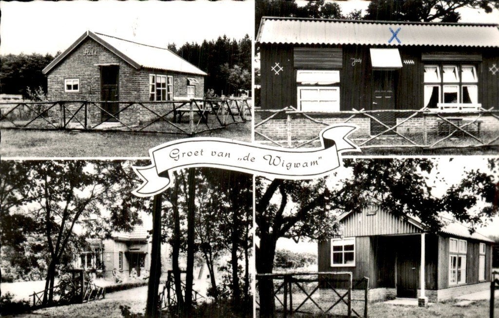 Oudemirdum - Camping De Wigwam - Groet van de Wigwa, Verzamelen, Ophalen of Verzenden, 1960 tot 1980, Gelopen, Friesland