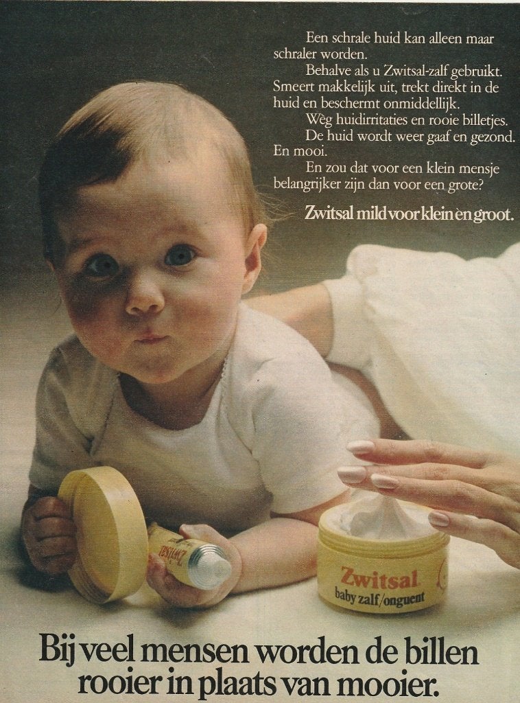 retro reclame 1979 Zwitsal baby zalf bij 'n schrale huid, Verzamelen, Retro, Verzenden, Overige typen