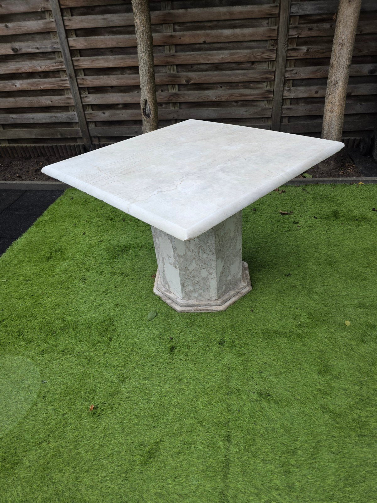 Marmeren tuintafel, Tuin en Terras, Ophalen, Gebruikt, Rechthoekig, Overige materialen