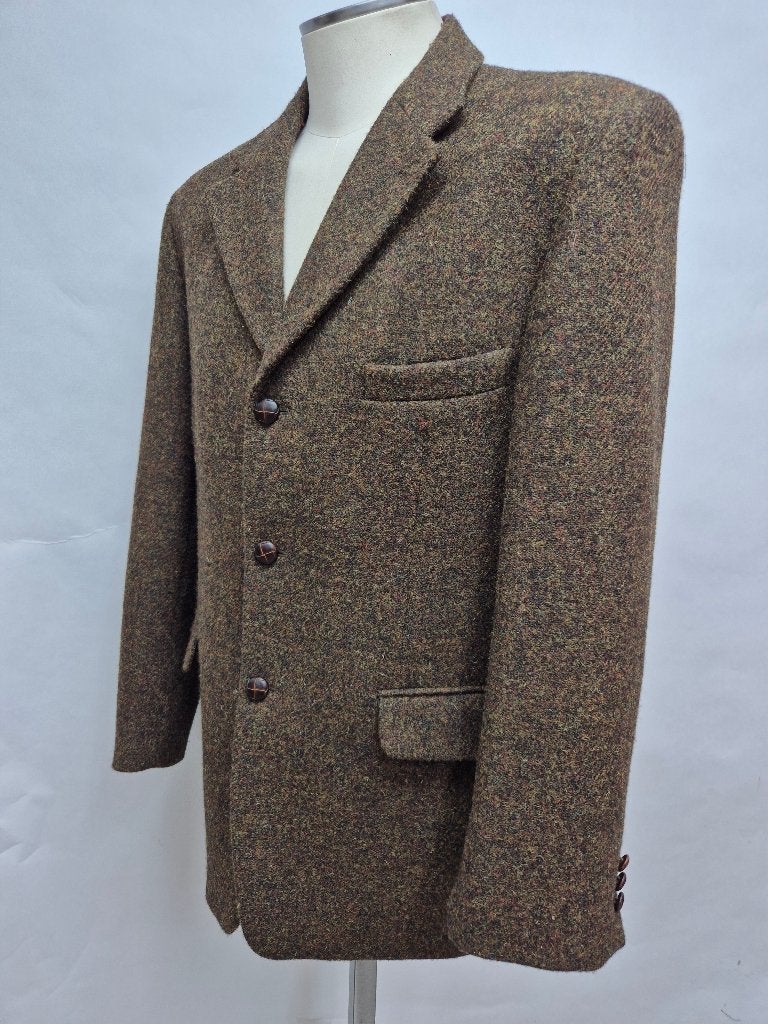 Harris Tweed Blazer Colbert, maat 25 (large), Maat 52/54 (L), Harris Tweed, Bruin, Ophalen of Verzenden