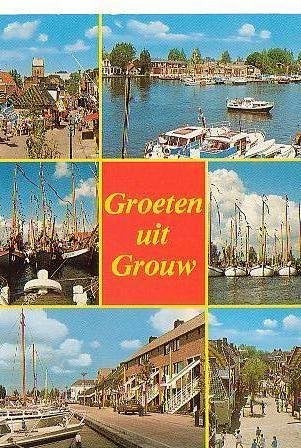 Ansichtkaart 	Grou / Grouw	6-luik, Verzenden, 1980 tot heden, Gelopen, Friesland