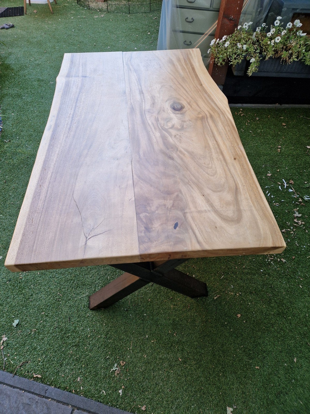 Eettafel/ suar boomstamtafel, Ophalen, 50 tot 100 cm, 150 tot 200 cm, Rechthoekig
