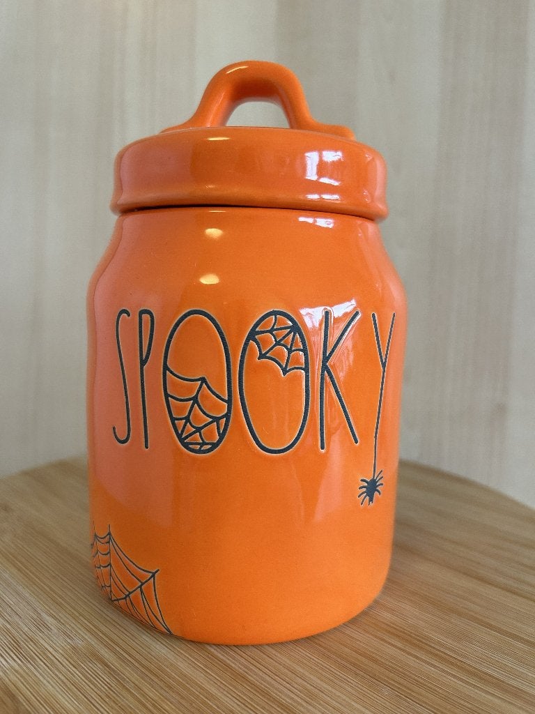 Rae Dunn voorraadpot Halloween oranje, Huis en Inrichting, Ophalen, Overige merken, Keramiek, Overige typen