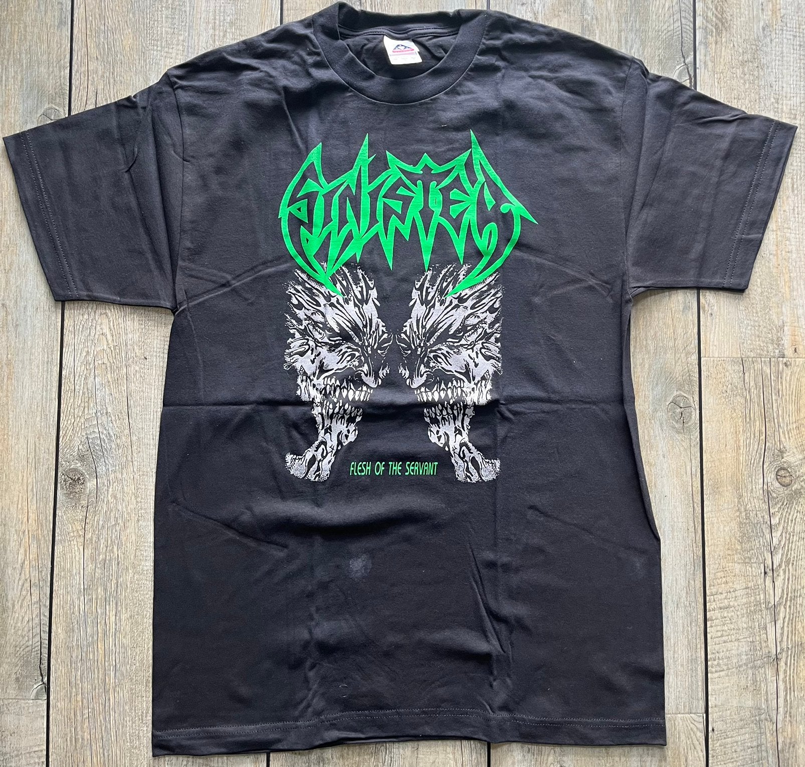 Origineel | SINISTER | Flesh of the Servant | T-shirt | L, Ophalen of Verzenden, Zo goed als nieuw, Maat 52/54 (L), Zwart