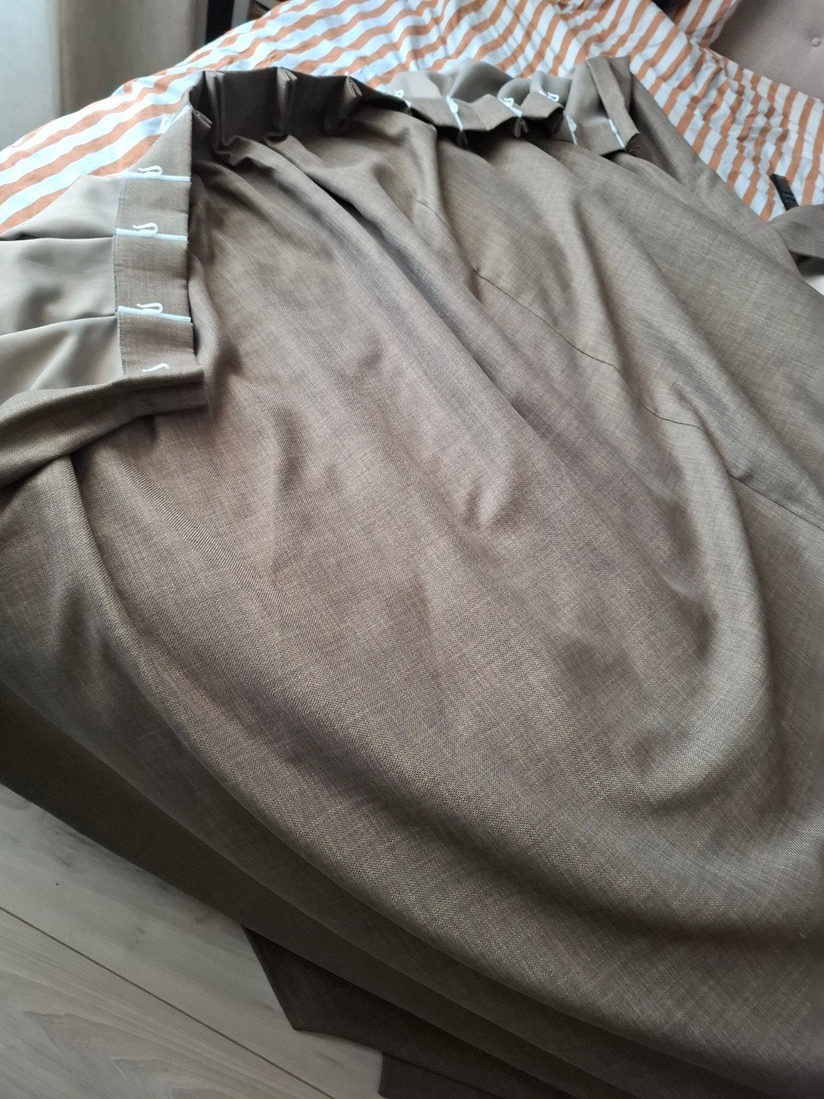 Gordijn en vitrage gebruikt, gratis op te halen, Ophalen, Met haken, Gebruikt, Beige