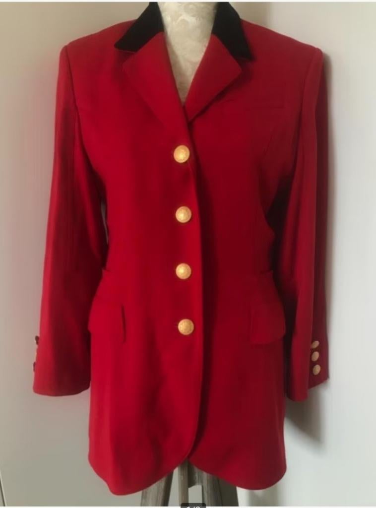 Rood Jasje van Blacky Dress met Zwarte Velours Kraag, Kleding | Dames, Blacky Dress, Ophalen of Verzenden, Zo goed als nieuw, Jasje