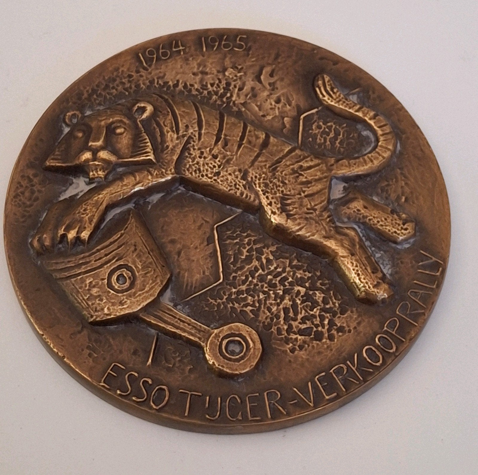 Esso Tijger Verkooprally / tankstation plaquette, Ophalen of Verzenden, Zo goed als nieuw, Reclamebord