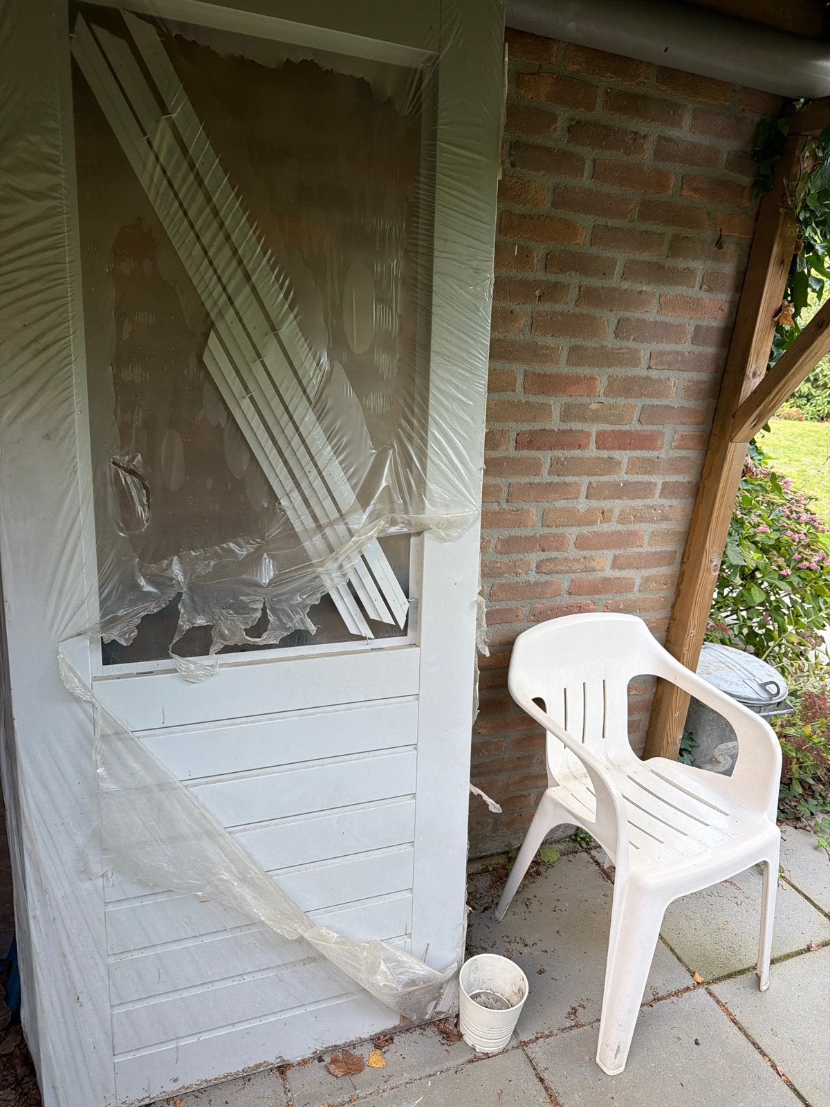 Nieuwe witte binnendeur met glas, Ophalen, 80 tot 100 cm, Nieuw, 200 tot 215 cm