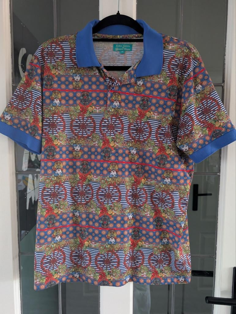 Antica Sartoria by Giacomo Cinque polo met print, Ophalen of Verzenden, Zo goed als nieuw, Giacomo Cinque, Maat 48/50 (M)