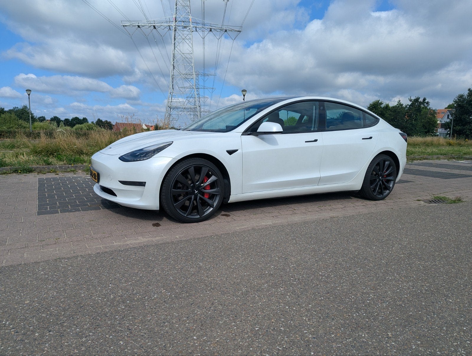 tesla model 3 performance 2019, Automaat, Zwart, 4x4, Wit