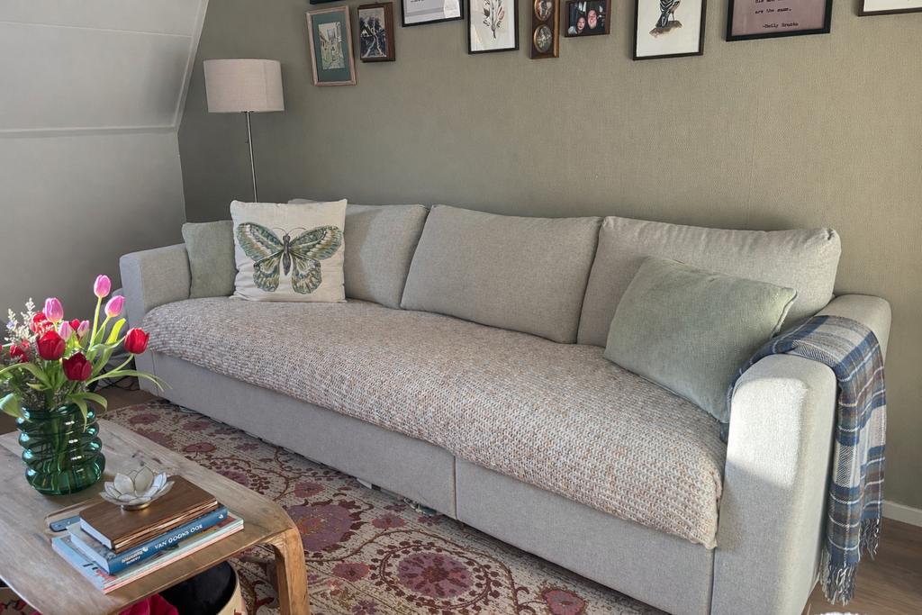 Ikea Vimle slaapbank 3 zits + vimle hocker, Ophalen, Zo goed als nieuw, 75 tot 100 cm, Driepersoons