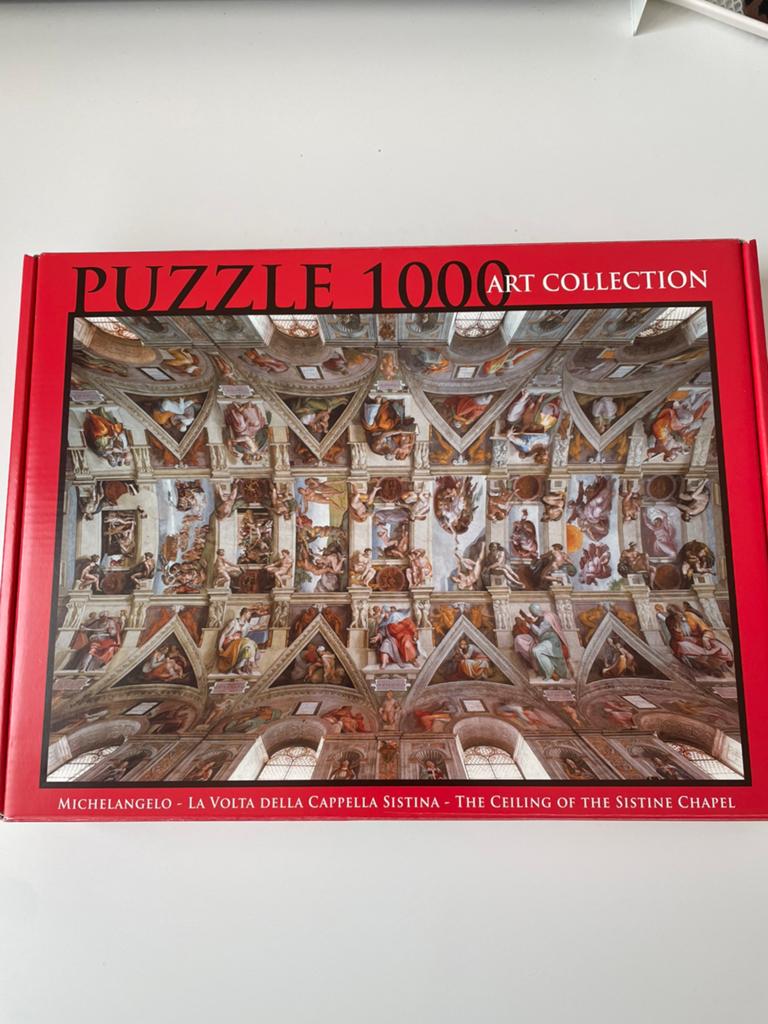Puzzel 1000 stuks Sixtijnse Kapel met gratis puzzellijm, Ophalen, 500 t/m 1500 stukjes, Zo goed als nieuw