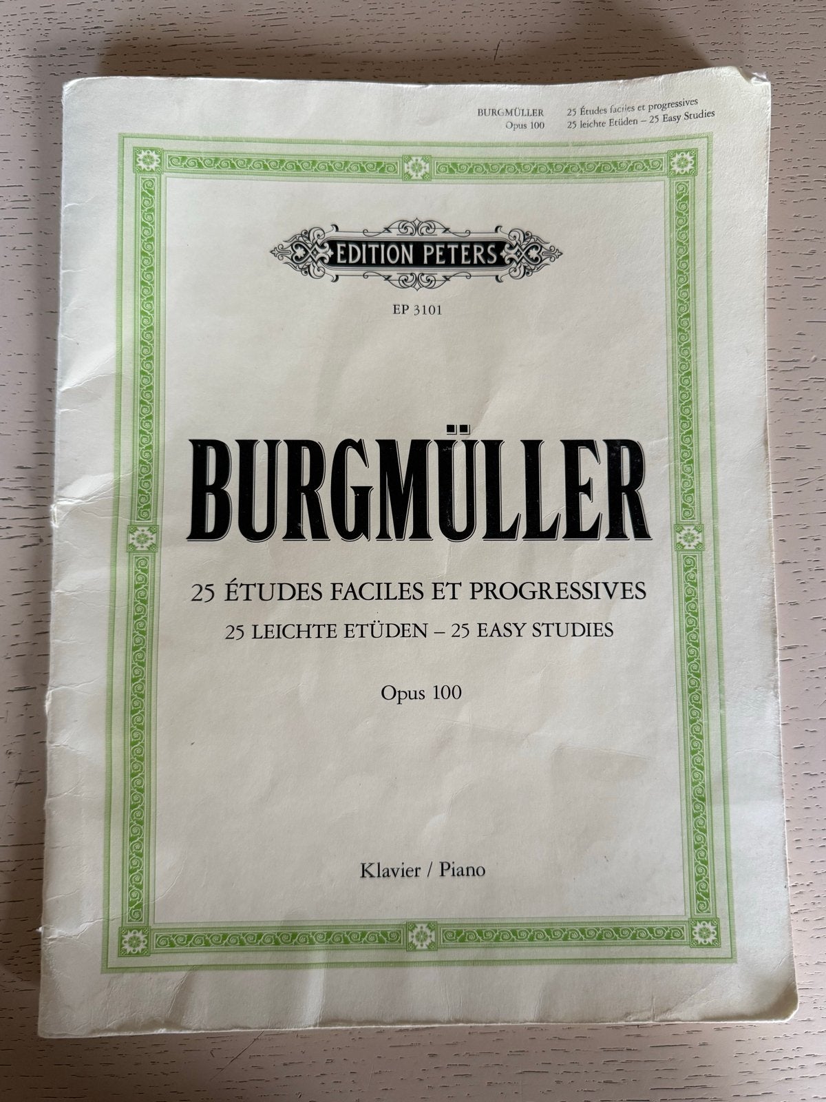 Burgmüller: 25 Études Faciles et Progressives, Opus 100, Muziek en Instrumenten, Gebruikt, Klassiek, Ophalen of Verzenden, Artiest of Componist