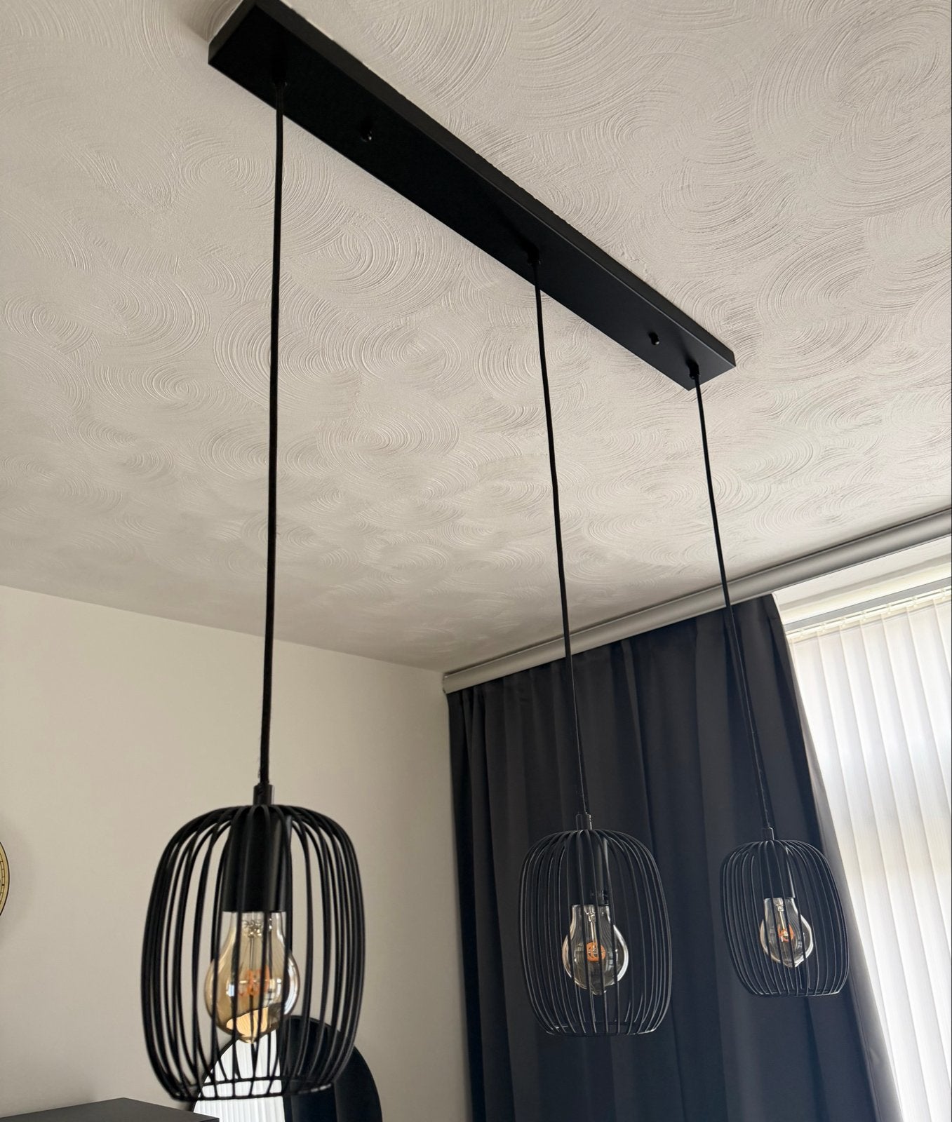 Gamma hanglamp Nikki 3 lichts- Zwart, 3 lichts, Huis en Inrichting, Ophalen, Zo goed als nieuw, Metaal, E27 (groot)