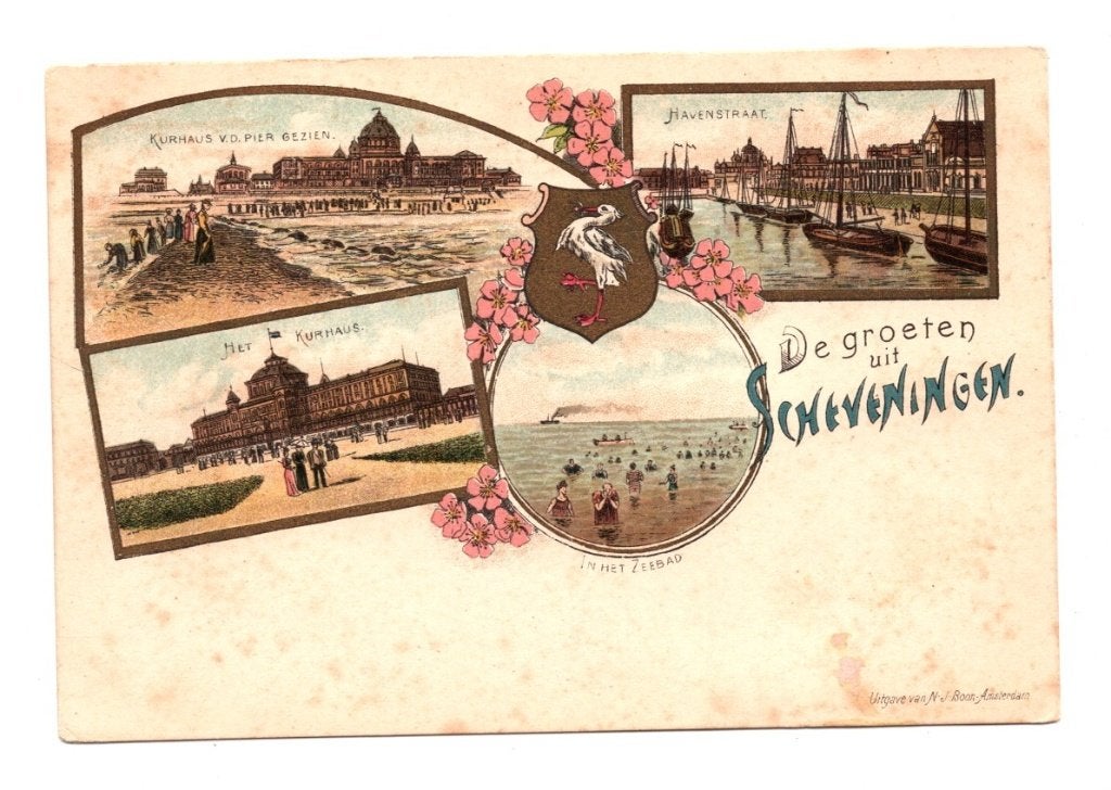 Oude Ansichtkaart Groeten Uit Scheveningen Kurhaus, Ophalen of Verzenden, Voor 1920, Ongelopen, Zuid-Holland