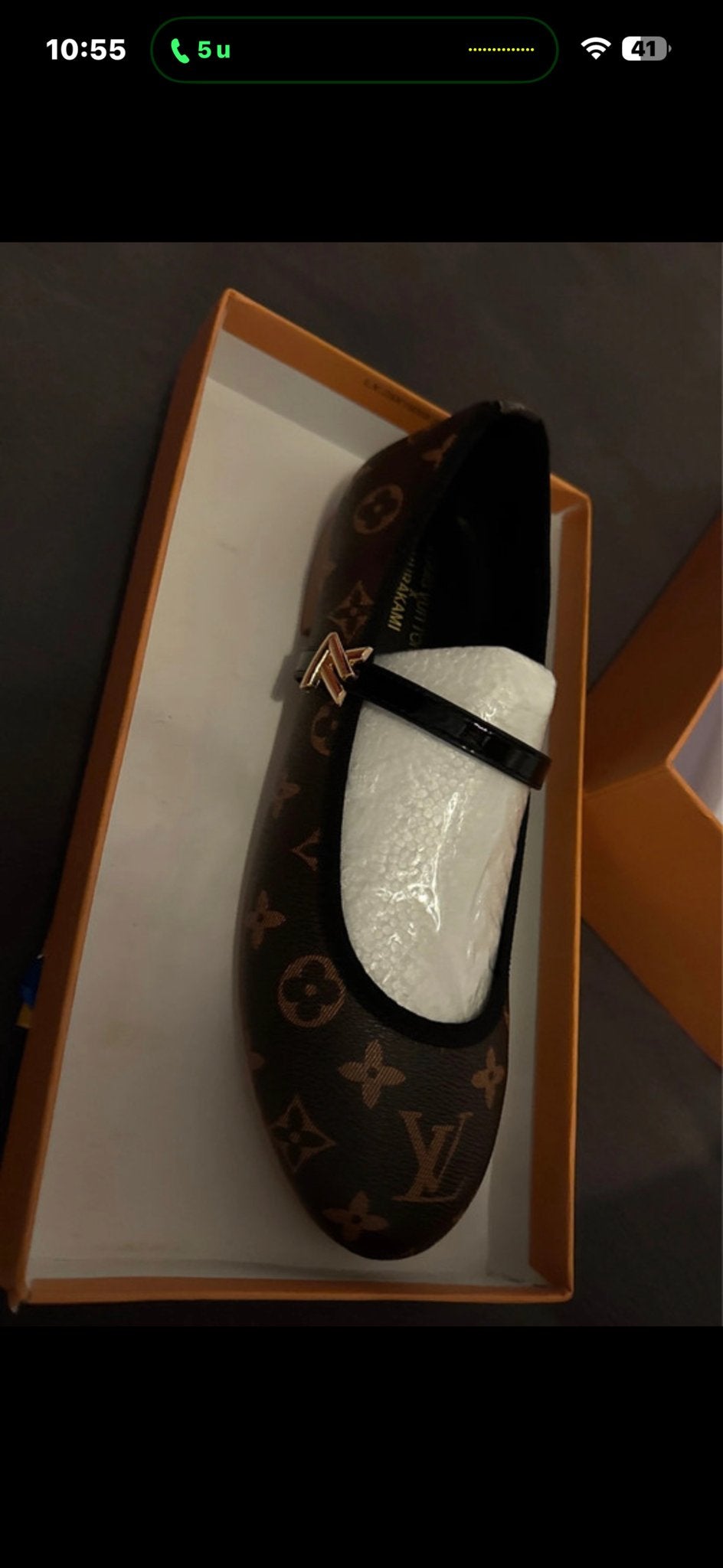 Ballerina's met Louis Vuitton-patroon, Ophalen of Verzenden, Zo goed als nieuw, Bruin, Ballerina's