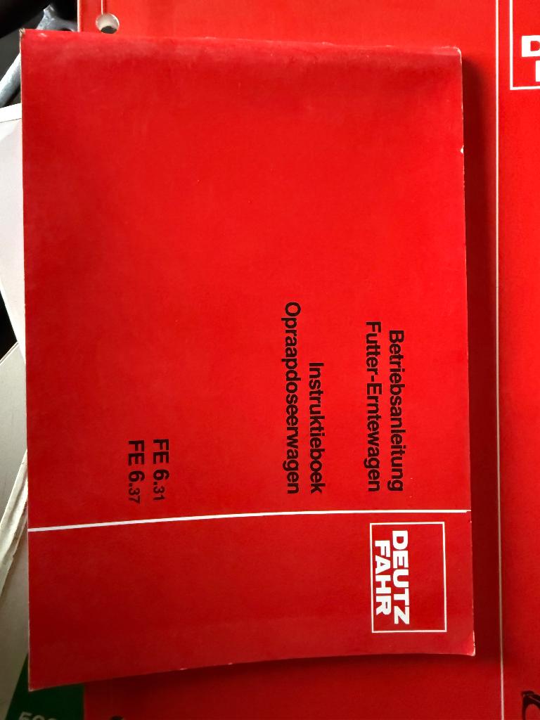 Instructie boekje deutz faht fe 631 fe 637, Ophalen of Verzenden, Gelezen