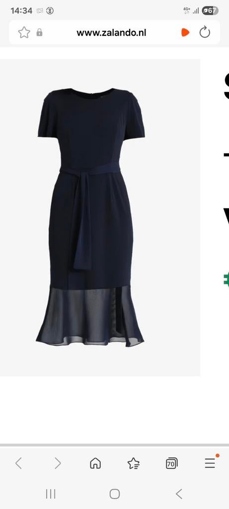 "Swing" donkerblauwe cocktailjurk maat 40, Maat 38/40 (M), Blauw, Ophalen of Verzenden, Zo goed als nieuw