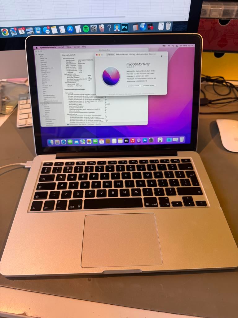 MacBook Pro (Retina, 13-inch, Early 2015) - intel i7 8GB RAM, MacBook Pro, Gebruikt, 256 GB, 2 tot 3 Ghz