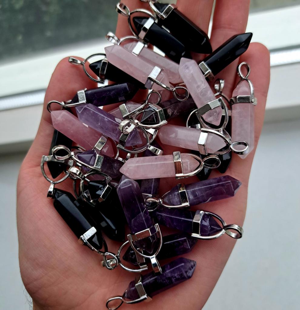 24 voor €30 edelstenen hangers edelsteen sieraden hanger, Ophalen of Verzenden
