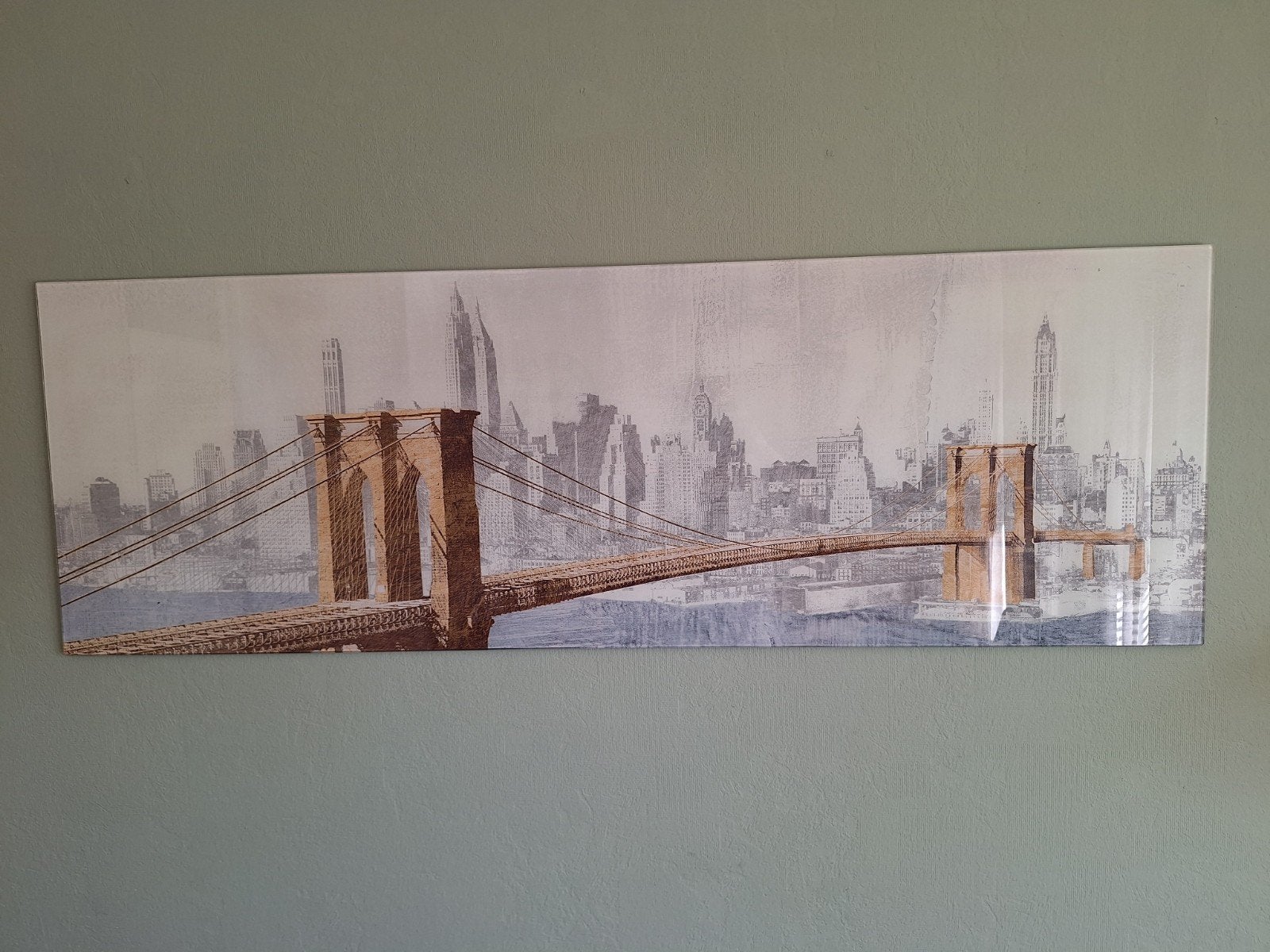 Wanddecoratie Brooklyn Bridge 50x150 cm, Ophalen, Gebruikt, Meerkleurig, Wandbord of Wandpaneel