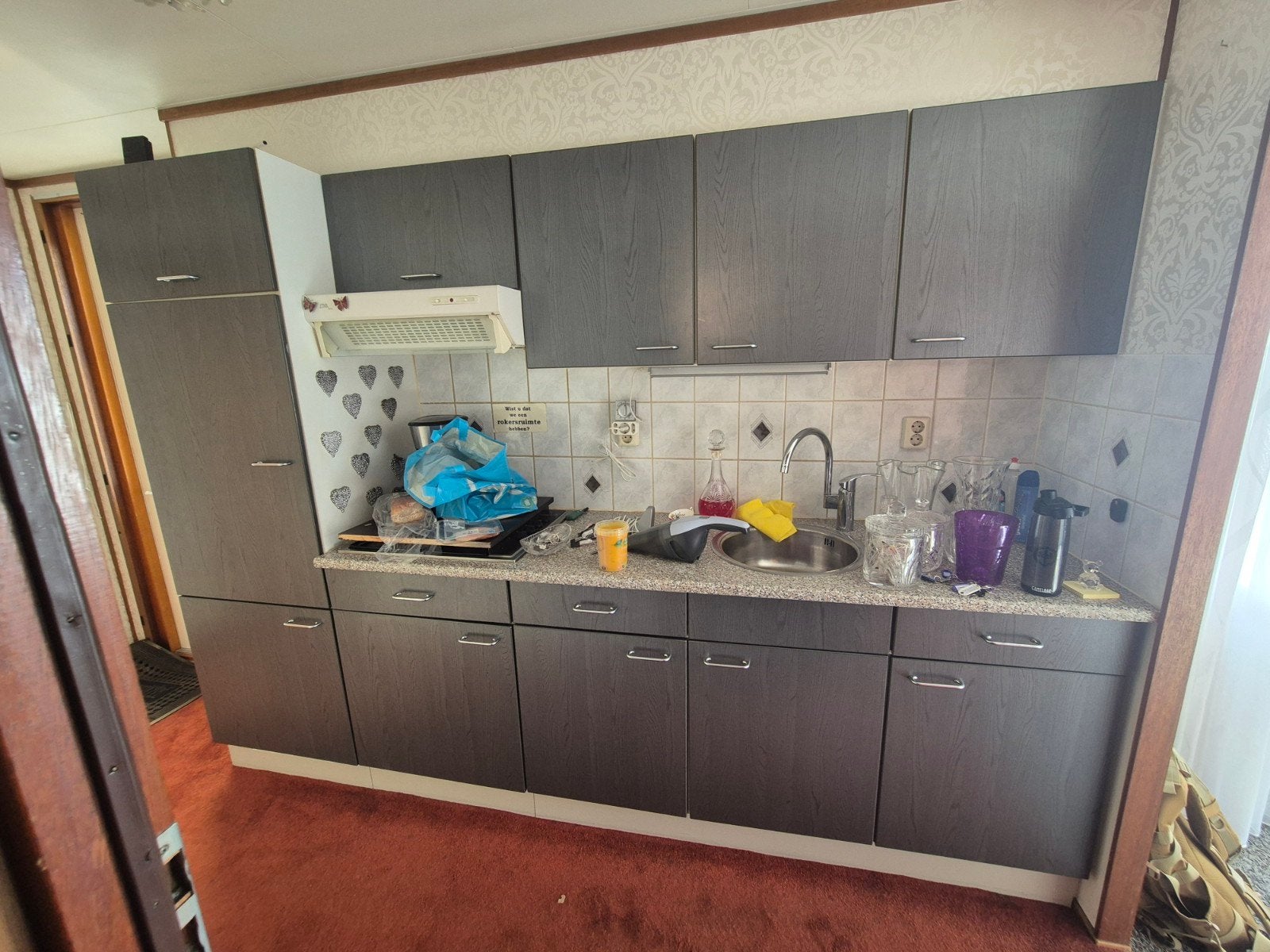 Complete keuken, Ophalen, Gebruikt, Grijs, Enkelwandige keuken