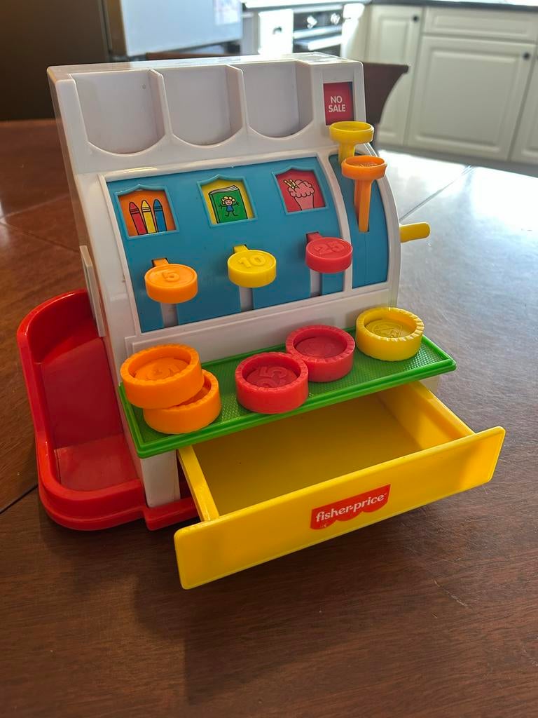 Fisher-Price Kassa, Ophalen, Zo goed als nieuw, Speelset, Met geluid