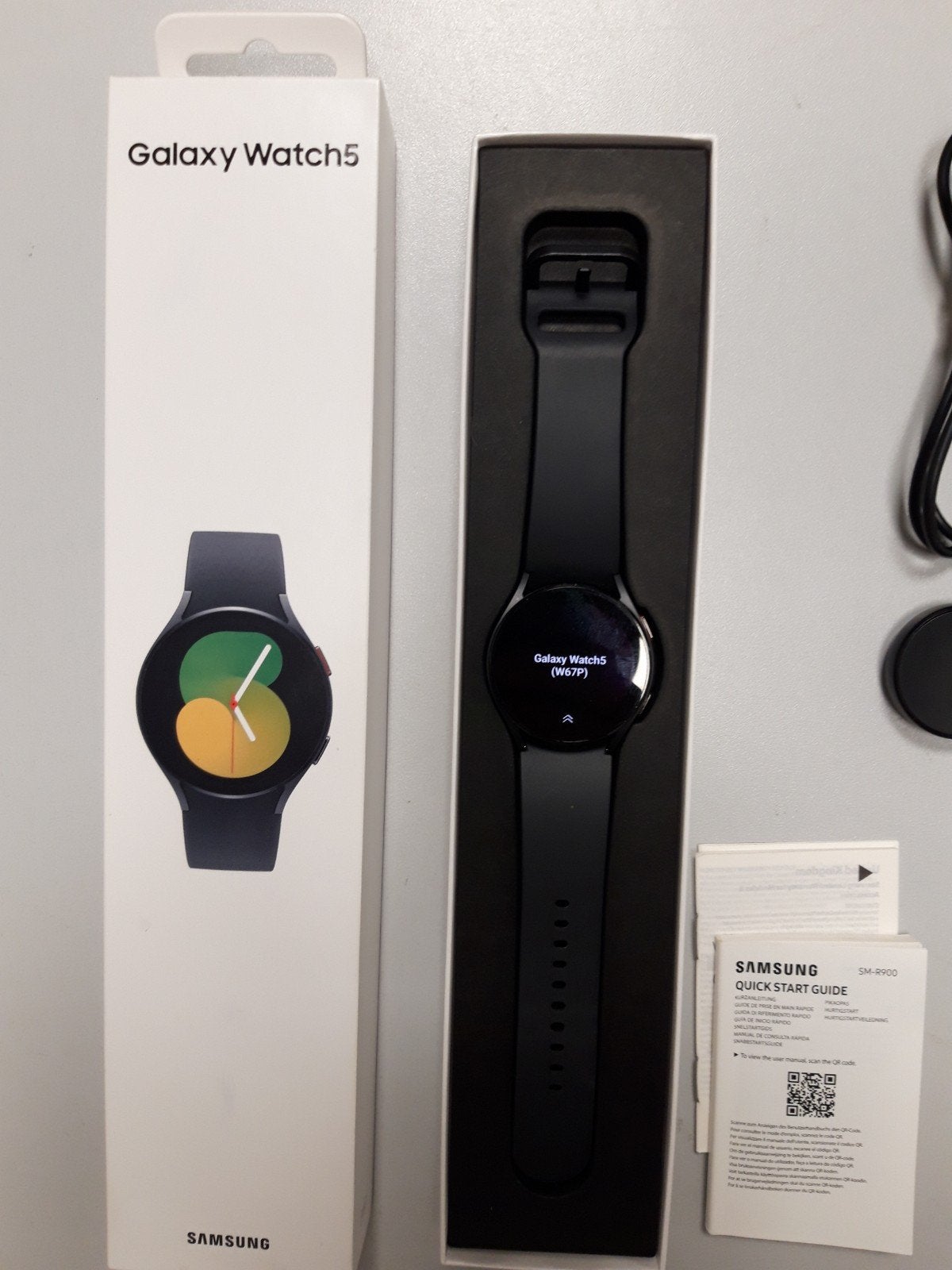 Nette Samsung Galaxy Watch 5 Graphite, GPS, Ophalen of Verzenden, Zo goed als nieuw, Samsung