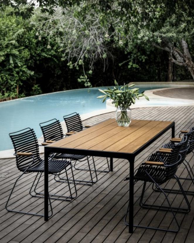 Houe Four tuintafel 210x90 bamboe Grijs onderstel €1599, nu, Houe, Houe, Houe, Nieuw