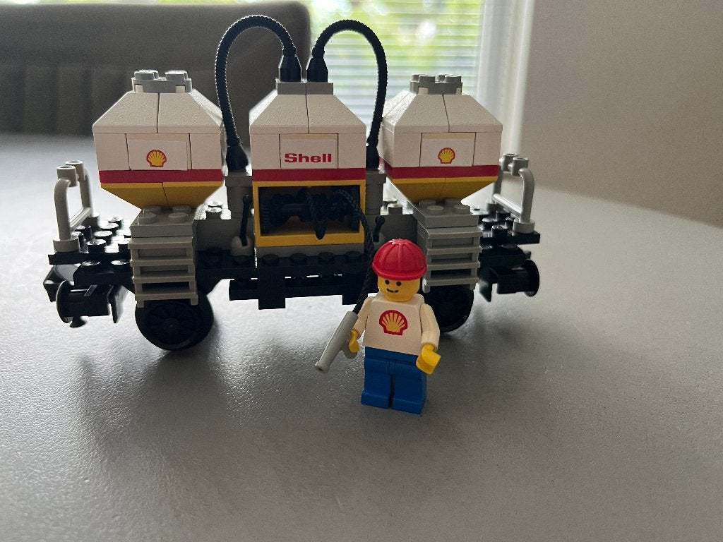 Lego trein 12V Shell tankwagon 7813 compleet, Ophalen, Gebruikt, Overige thema's, Lego