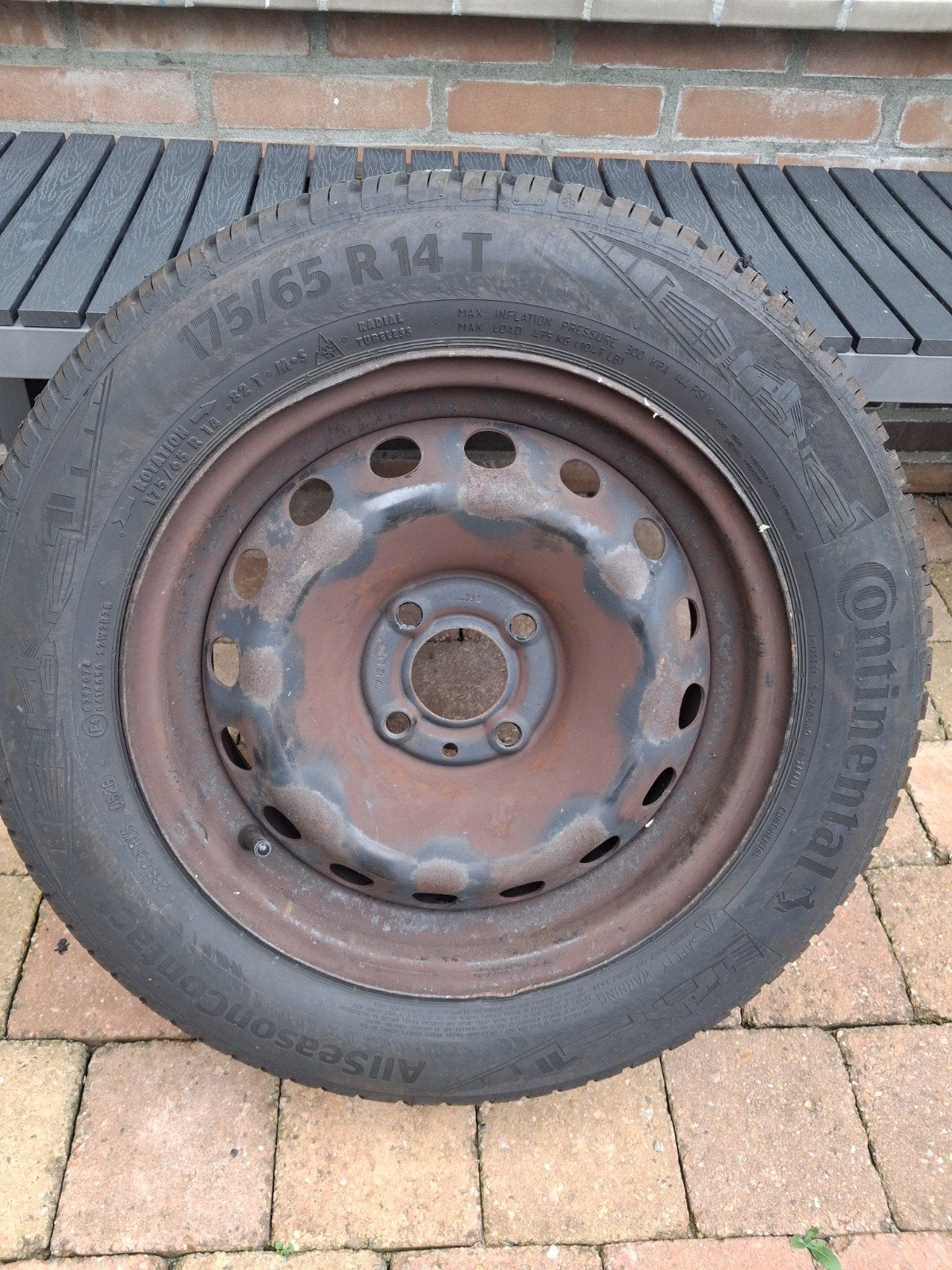 Band en velg Renault Twingo 175/65 R14 All Season, Ophalen of Verzenden, Gebruikt