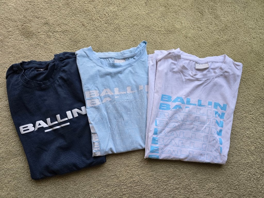 3x T-shirt Ballin XS en S, Blauw, Ophalen of Verzenden, Zo goed als nieuw, Ballin