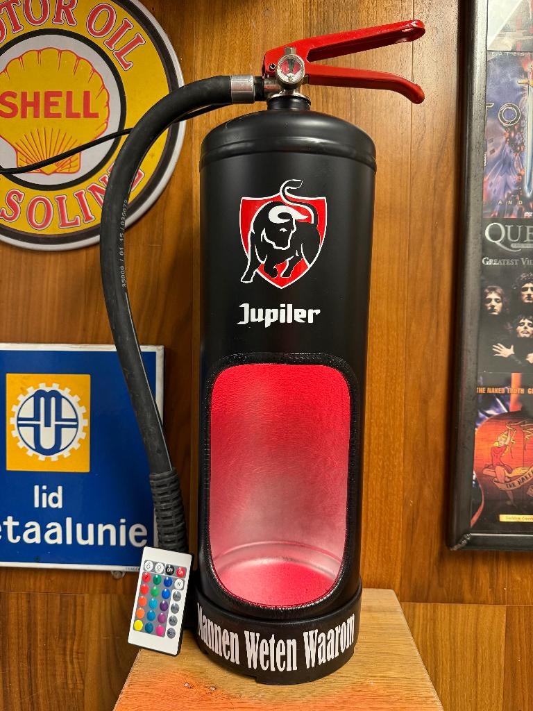 Jupiler decoratieve brandblusser lamp, mancave, Ophalen of Verzenden, Nieuw, Minder dan 50 cm