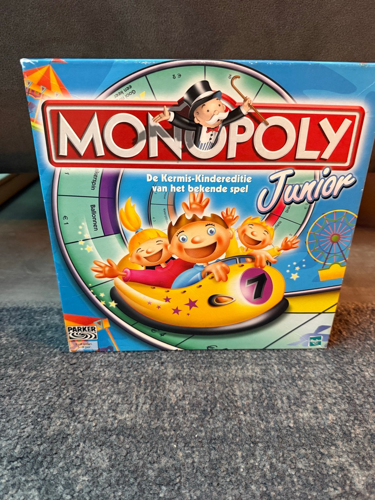 Monopoly Junior - De Kermis-Kindereditie, Drie of vier spelers, Ophalen of Verzenden, Gebruikt