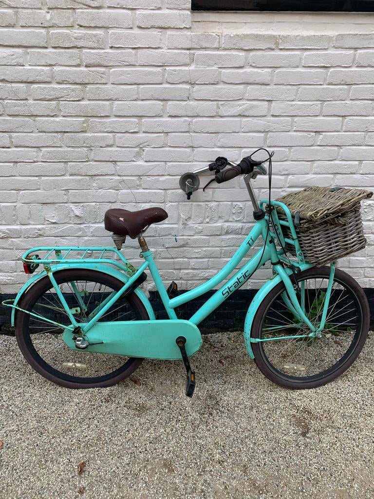 Kinderfiets meisje Static T1 mintgroen, Fietsen en Brommers, Ophalen, Gebruikt, 24 inch, Versnellingen