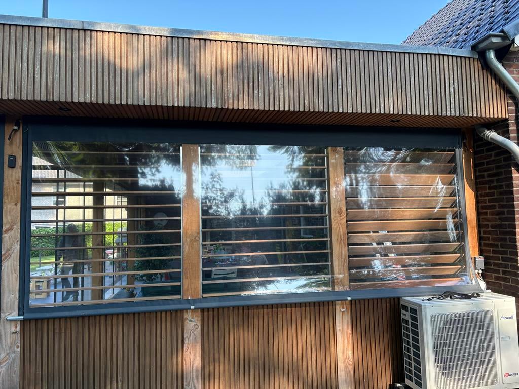 Veranda zeil - Transparant en weerbestendig, Tuin en Terras, Ophalen, Zo goed als nieuw, 3 ramen of meer