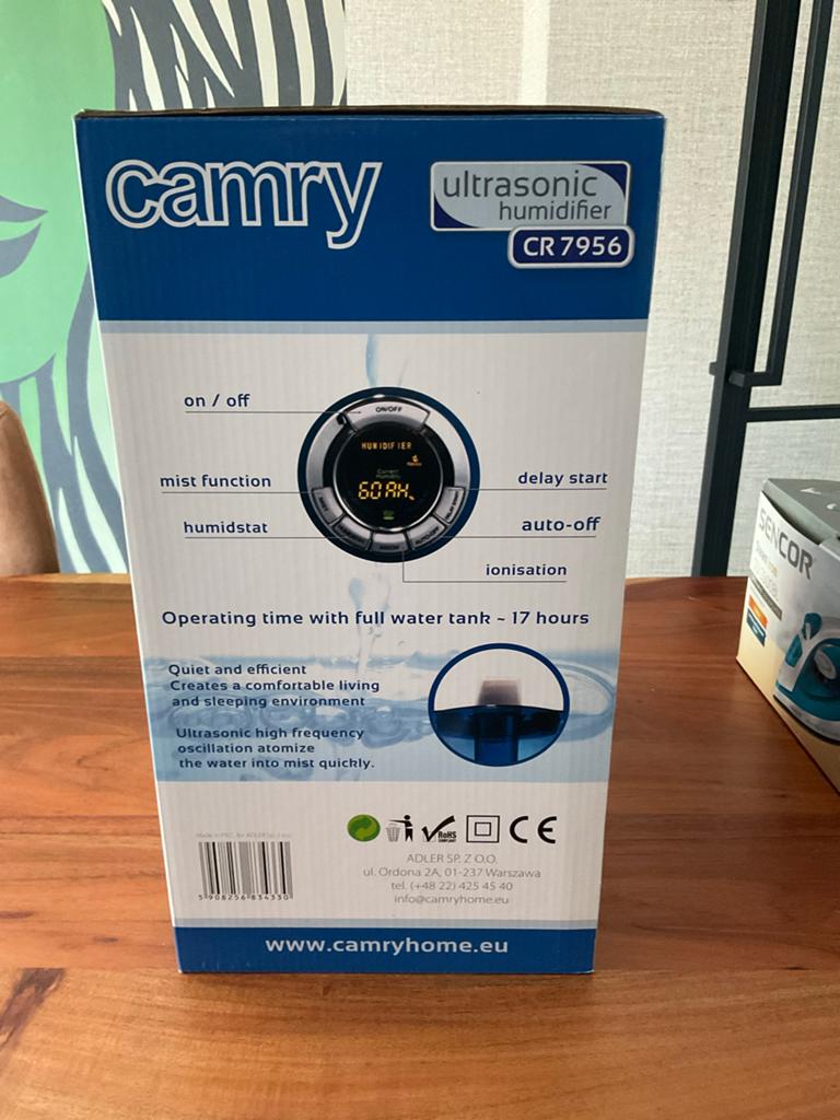 Camry Ultrasone Luchtbevochtiger CR 7956 - 5.8L Ionisator, Ophalen of Verzenden, Nieuw, Luchtbevochtiger