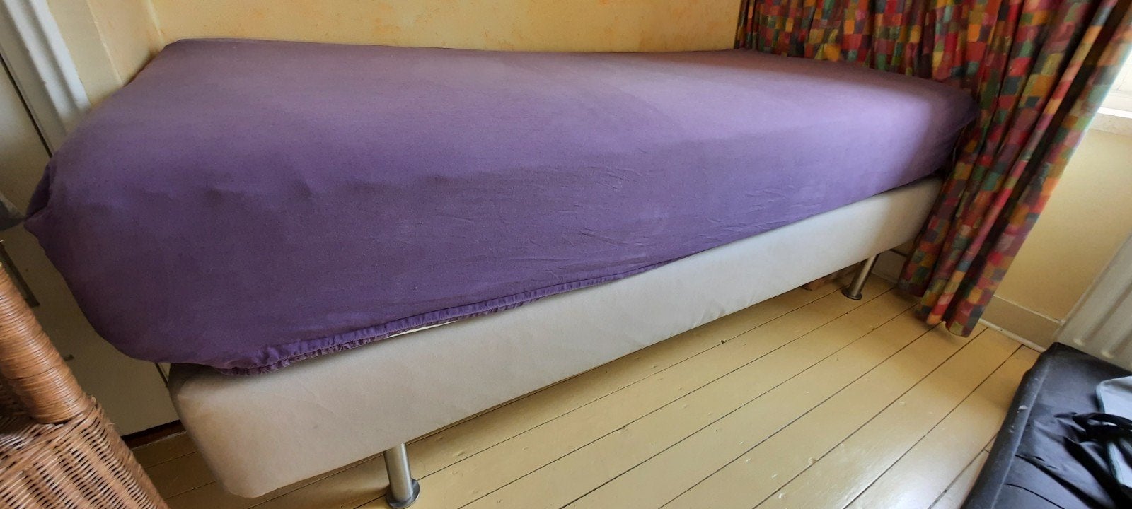 Boxspring (200x90cm), Ophalen, Gebruikt, Eenpersoons, 90 cm