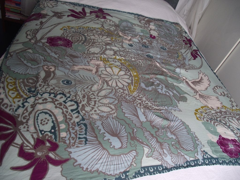 licht groen jugendstil sjaal bloemen vogels H&M 150 x145 cm, Kleding | Dames, H&M, Maat 42/44 (L), Ophalen of Verzenden, Zo goed als nieuw