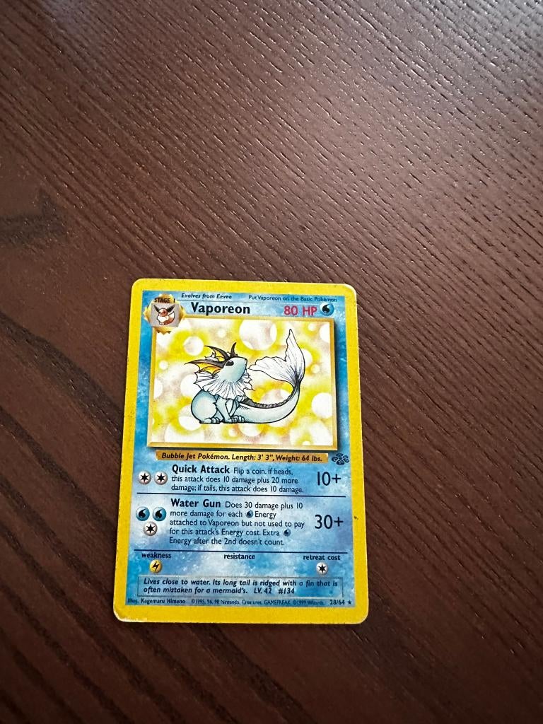 vaporeon 28/64, Ophalen, Gebruikt, Losse kaart