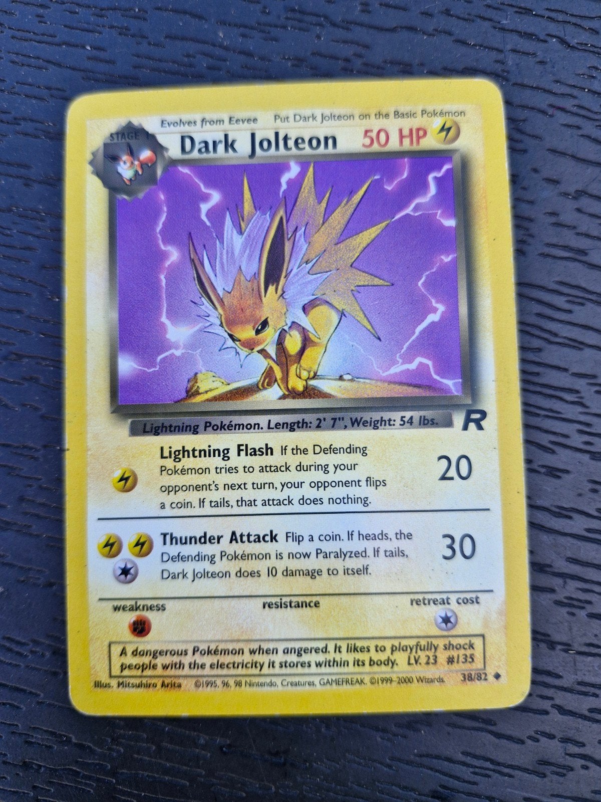 Dark Jolteon Pokémon Kaart 38/82 - Wizards 1999-2000, Verzenden