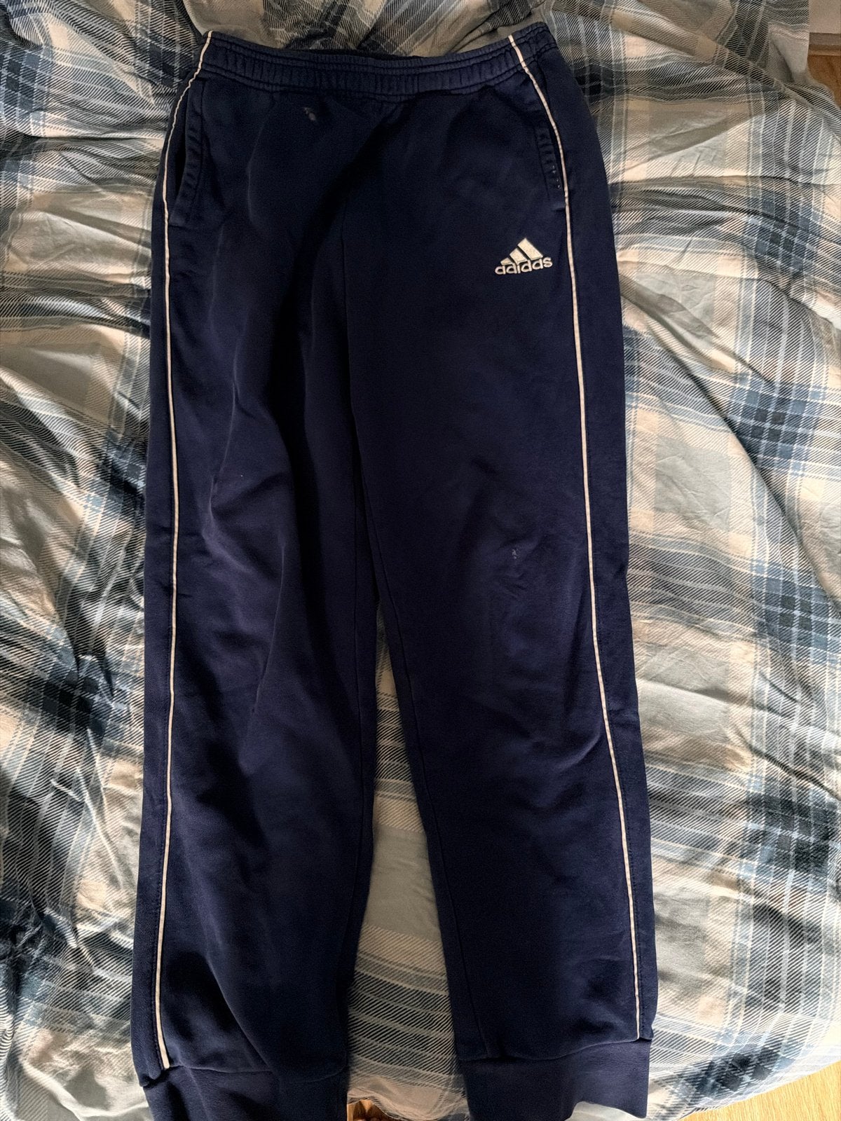 Adidas Broek Maat M, Verzenden, Gedragen, Maat 48/50 (M), Blauw