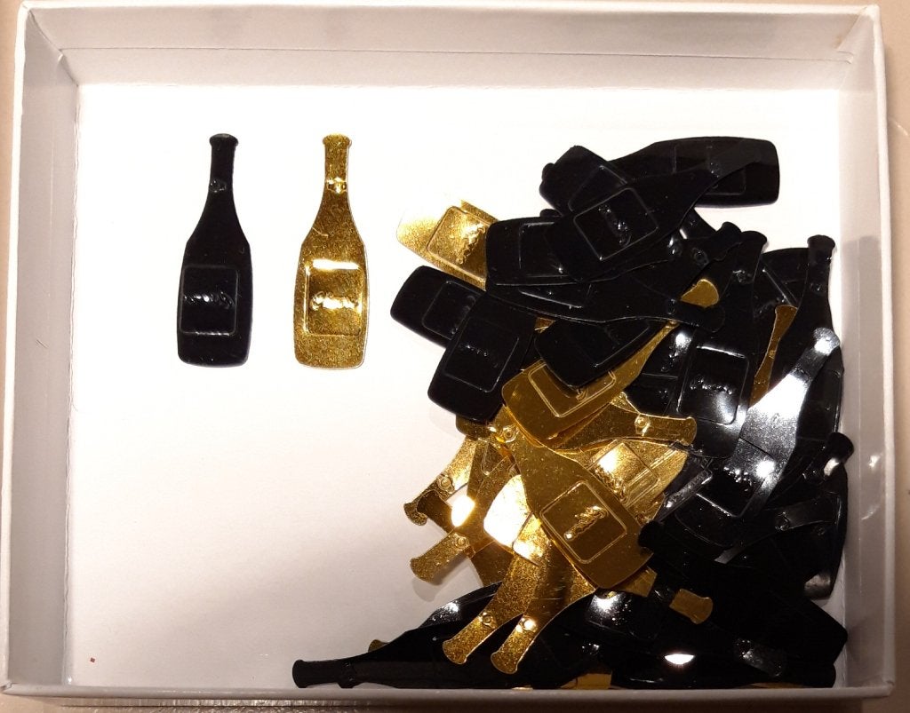 Feestdecoratie: Taart, Fles & Glas Figuurtjes (75 stuks), Versiering, Verjaardag, Onbekend, Nieuw